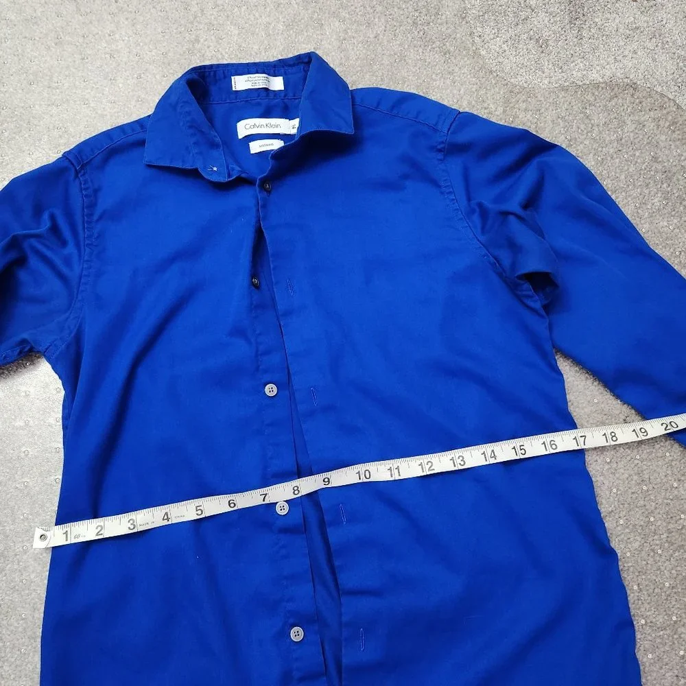 Calvin Klein Royal Blue Sateen Shirt BOYS - Picture 4 of 10
